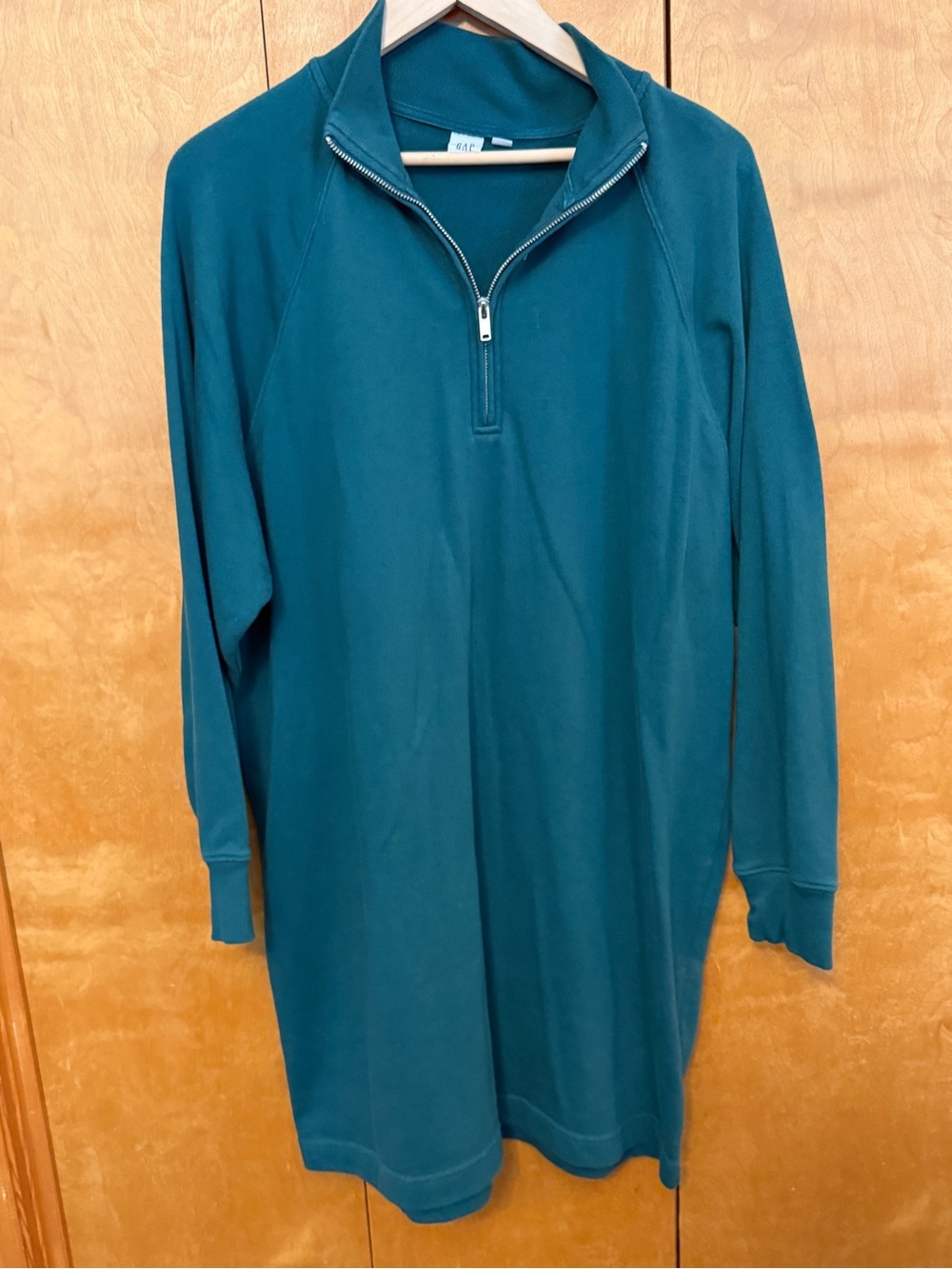 Gap quarter-zip green sweatshirt dress size women large